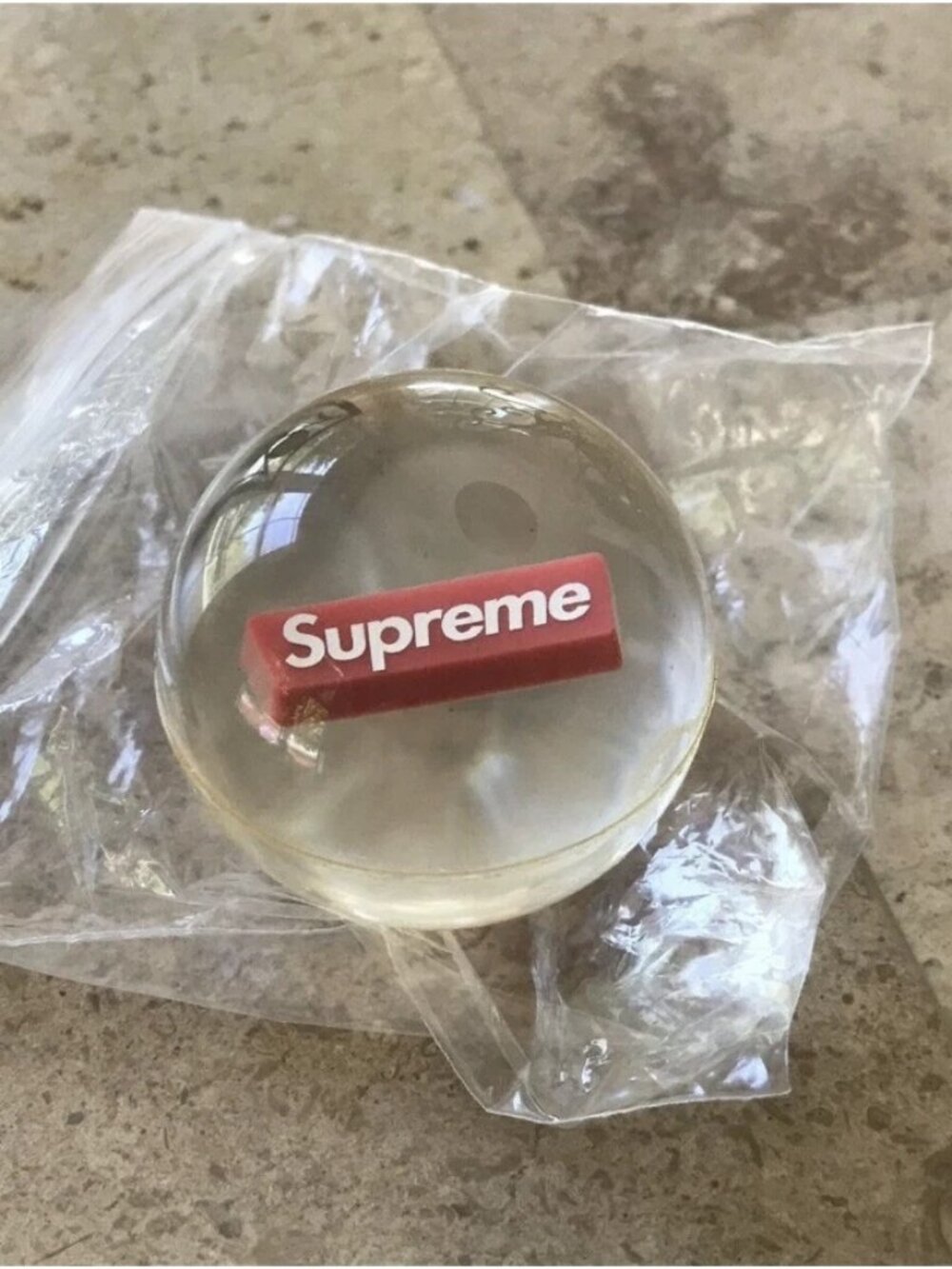 Supreme Bounce Ball FW18 Clear Rubber Logo Ball Rare Collectible Accessory